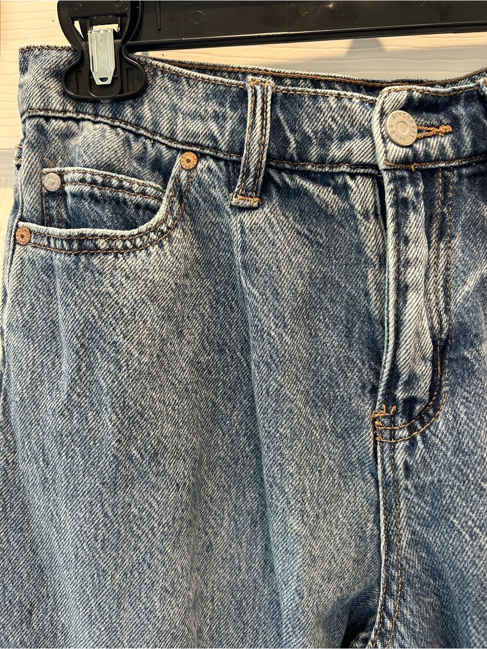 Sincerely Jules Wide Leg Jeans Size 27 Light Wash 100% Cotton High Rise - Picture 2 of 9